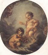 Francois Boucher The Baby Jesus and the Infant St.John Norge oil painting reproduction